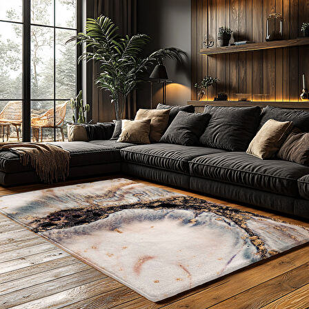 Kaymaz Taban Trend Vintage Yıkanabilir Dijital Baskı Halı