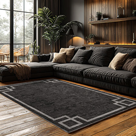 Kaymaz Taban Trend Vintage Yıkanabilir Dijital Baskı Halı