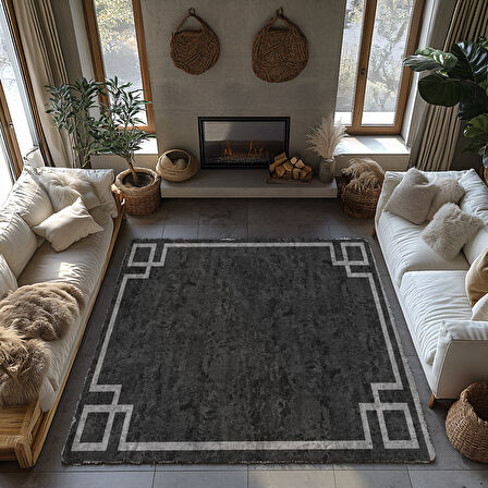 Kaymaz Taban Trend Vintage Yıkanabilir Dijital Baskı Halı