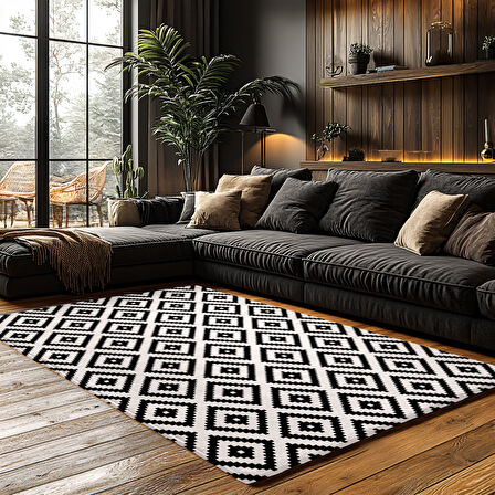 Kaymaz Taban Trend Vintage Yıkanabilir Dijital Baskı Halı