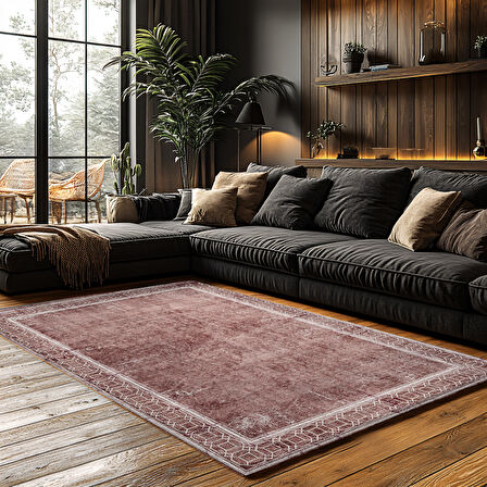 Kaymaz Taban Trend Vintage Yıkanabilir Dijital Baskı Halı