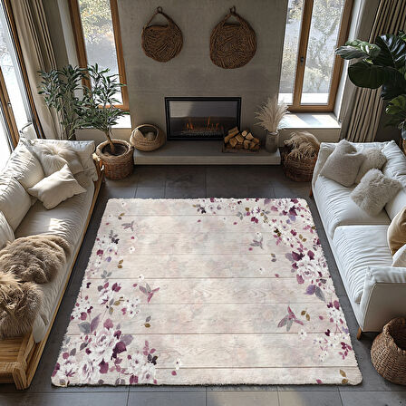 Kaymaz Taban Trend Vintage Yıkanabilir Dijital Baskı Halı