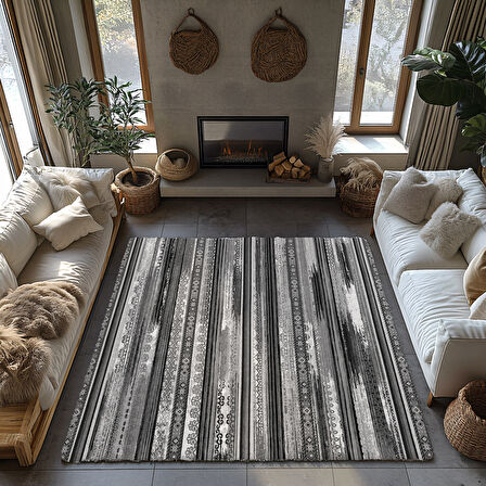 Kaymaz Taban Trend Vintage Yıkanabilir Dijital Baskı Halı