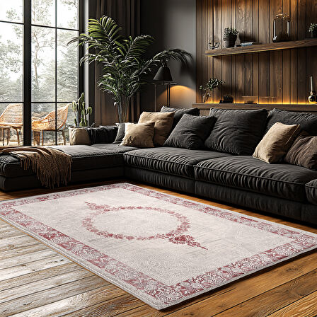 Kaymaz Taban Trend Vintage Yıkanabilir Dijital Baskı Halı
