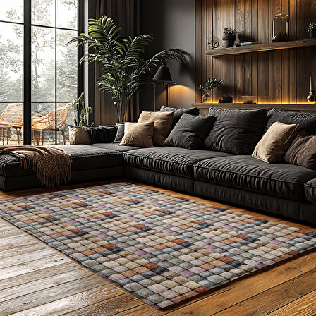 Kaymaz Taban Trend Vintage Yıkanabilir Dijital Baskı Halı