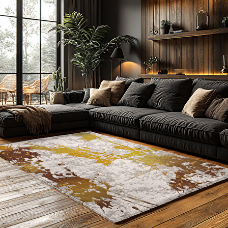 Kaymaz Taban Trend Vintage Yıkanabilir Dijital Baskı Halı