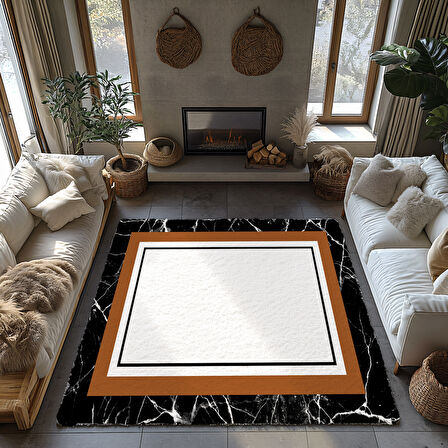 Kaymaz Taban Trend Vintage Yıkanabilir Dijital Baskı Halı