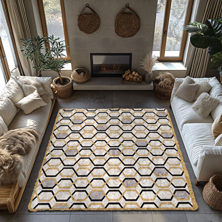 Kaymaz Taban Trend Vintage Yıkanabilir Dijital Baskı Halı