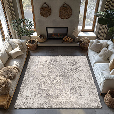Kaymaz Taban Trend Vintage Yıkanabilir Dijital Baskı Halı