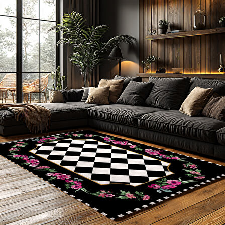 Kaymaz Taban Trend Vintage Yıkanabilir Dijital Baskı Halı