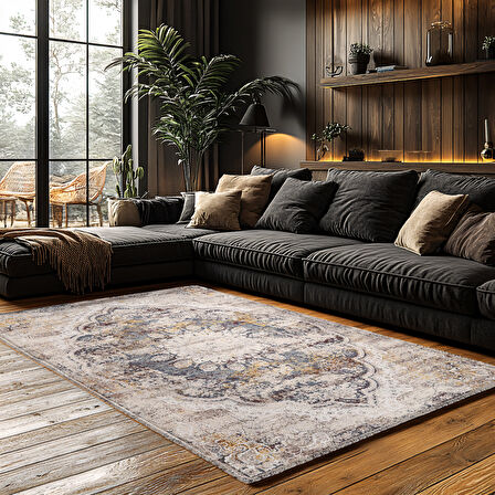 Kaymaz Taban Trend Vintage Yıkanabilir Dijital Baskı Halı