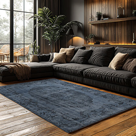 Kaymaz Taban Trend Vintage Yıkanabilir Dijital Baskı Halı