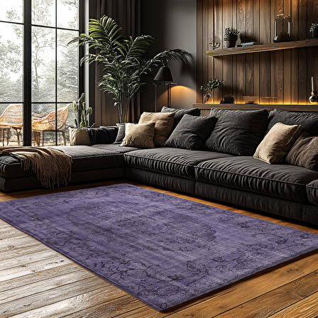 Kaymaz Taban Trend Vintage Yıkanabilir Dijital Baskı Halı