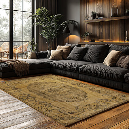 Kaymaz Taban Trend Vintage Yıkanabilir Dijital Baskı Halı