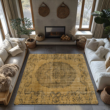 Kaymaz Taban Trend Vintage Yıkanabilir Dijital Baskı Halı
