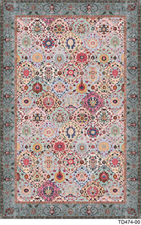 Kaymaz Taban Trend Vintage Yıkanabilir Dijital Baskı Halı