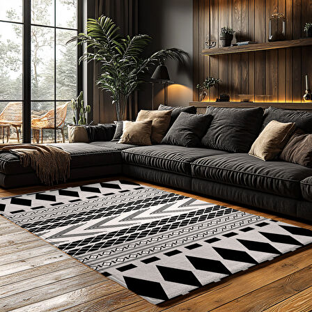 Kaymaz Taban Trend Vintage Yıkanabilir Dijital Baskı Halı
