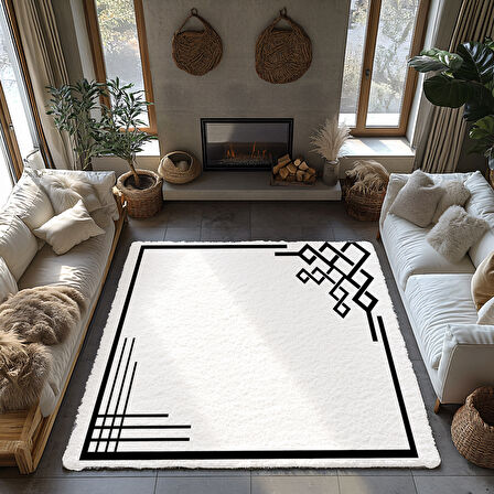 Kaymaz Taban Trend Vintage Yıkanabilir Dijital Baskı Halı