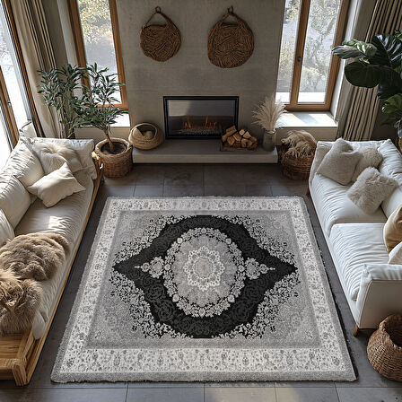 Kaymaz Taban Trend Vintage Yıkanabilir Dijital Baskı Halı