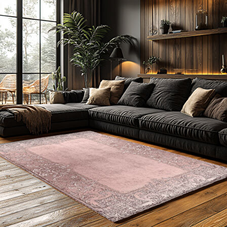 Kaymaz Taban Trend Vintage Yıkanabilir Dijital Baskı Halı