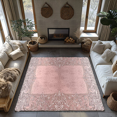 Kaymaz Taban Trend Vintage Yıkanabilir Dijital Baskı Halı