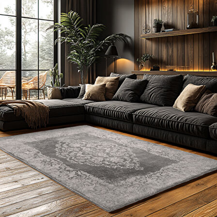 Kaymaz Taban Trend Vintage Yıkanabilir Dijital Baskı Halı