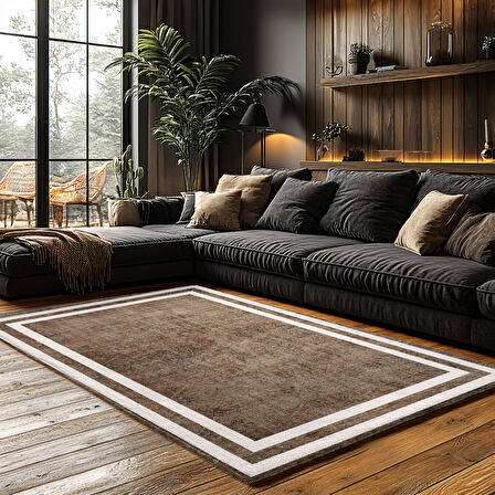 Kaymaz Taban Trend Vintage Yıkanabilir Dijital Baskı Halı