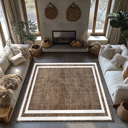 Kaymaz Taban Trend Vintage Yıkanabilir Dijital Baskı Halı