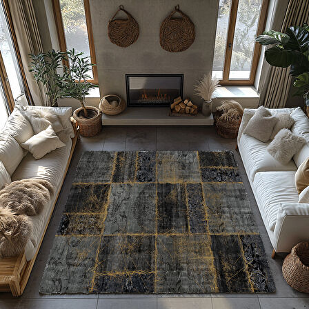 Kaymaz Taban Trend Vintage Yıkanabilir Dijital Baskı Halı