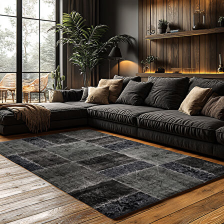 Kaymaz Taban Trend Vintage Yıkanabilir Dijital Baskı Halı