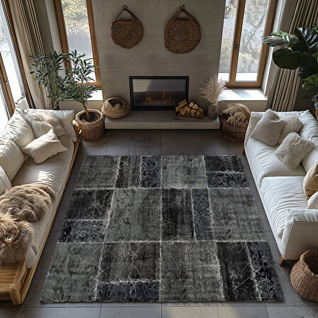 Kaymaz Taban Trend Vintage Yıkanabilir Dijital Baskı Halı