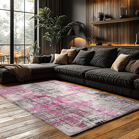 Kaymaz Taban Trend Vintage Yıkanabilir Dijital Baskı Halı
