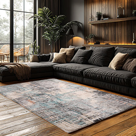 Kaymaz Taban Trend Vintage Yıkanabilir Dijital Baskı Halı