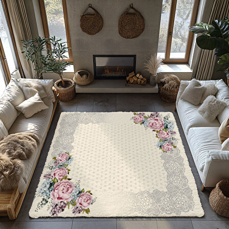 Kaymaz Taban Trend Vintage Yıkanabilir Dijital Baskı Halı
