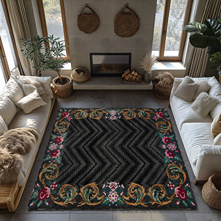 Kaymaz Taban Trend Vintage Yıkanabilir Dijital Baskı Halı