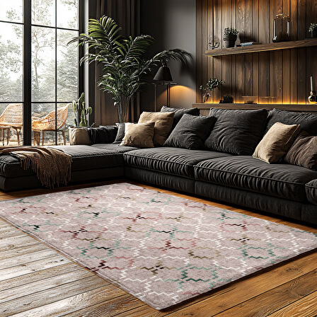 Kaymaz Taban Trend Vintage Yıkanabilir Dijital Baskı Halı