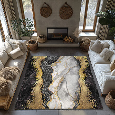Kaymaz Taban Trend Vintage Yıkanabilir Dijital Baskı Halı
