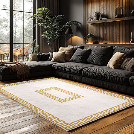Kaymaz Taban Trend Vintage Yıkanabilir Dijital Baskı Halı