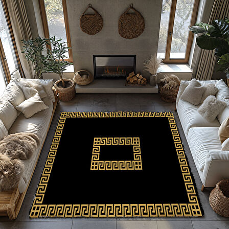 Kaymaz Taban Trend Vintage Yıkanabilir Dijital Baskı Halı