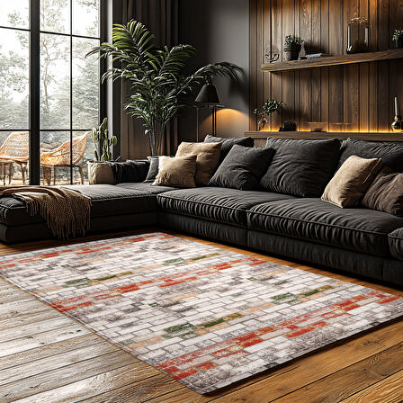 Kaymaz Taban Trend Vintage Yıkanabilir Dijital Baskı Halı