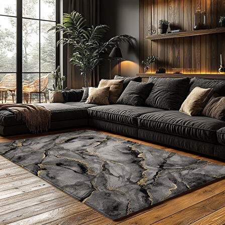 Kaymaz Taban Trend Vintage Yıkanabilir Dijital Baskı Halı