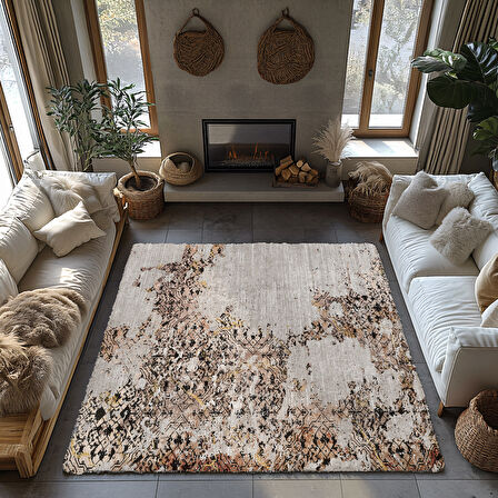 Kaymaz Taban Trend Vintage Yıkanabilir Dijital Baskı Halı