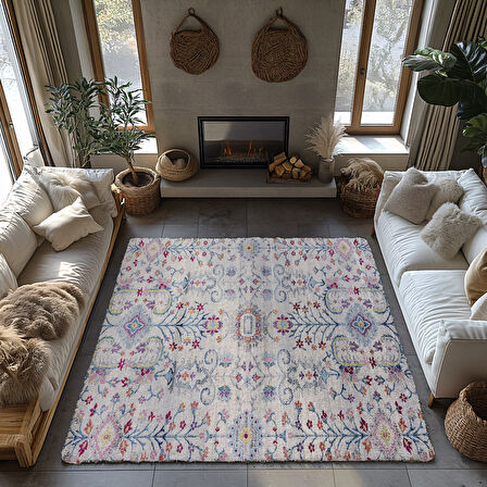 Kaymaz Taban Trend Vintage Yıkanabilir Dijital Baskı Halı