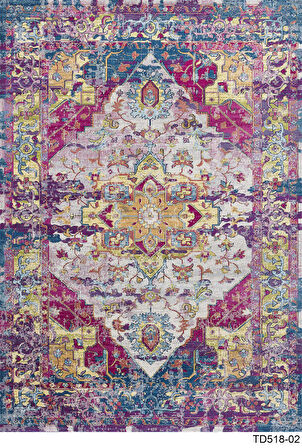 Kaymaz Taban Trend Vintage Yıkanabilir Dijital Baskı Halı