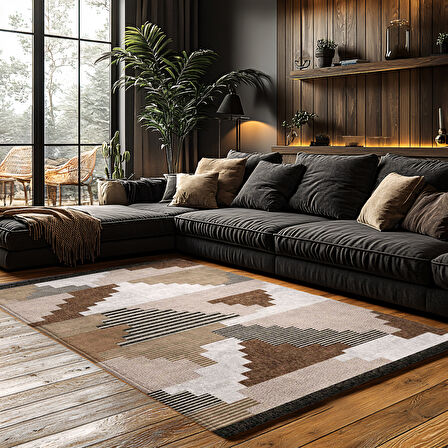 Kaymaz Taban Trend Vintage Yıkanabilir Dijital Baskı Halı