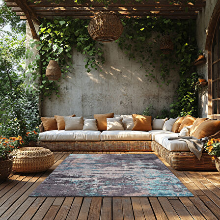 Kaymaz Taban Trend Vintage Yıkanabilir Dijital Baskı Halı