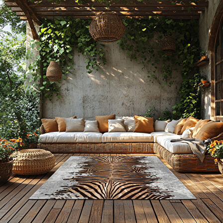 Kaymaz Taban Trend Vintage Yıkanabilir Dijital Baskı Halı