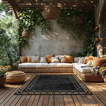 Kaymaz Taban Trend Vintage Yıkanabilir Dijital Baskı Halı