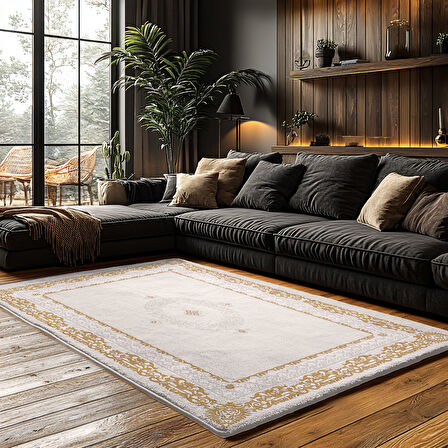 Kaymaz Taban Trend Vintage Yıkanabilir Dijital Baskı Halı
