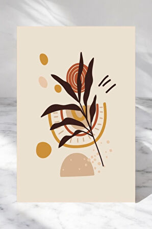 1 Parça (20x30) A4 Ebat Uv Baskı Mdf Güneş Yaprak Boho Desen Tablo Poster - One-boho-7
